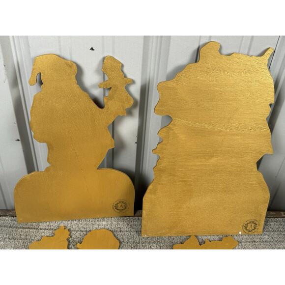 Wooden Christmas Signs Modeled After Antique Xmas Postcards Santa Lot Of 4- Read - Picture 10 of 10